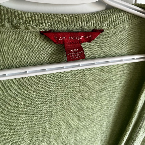 AS IS B.U.M. Equipment | Light Green Cardigan - Picture 2 of 10